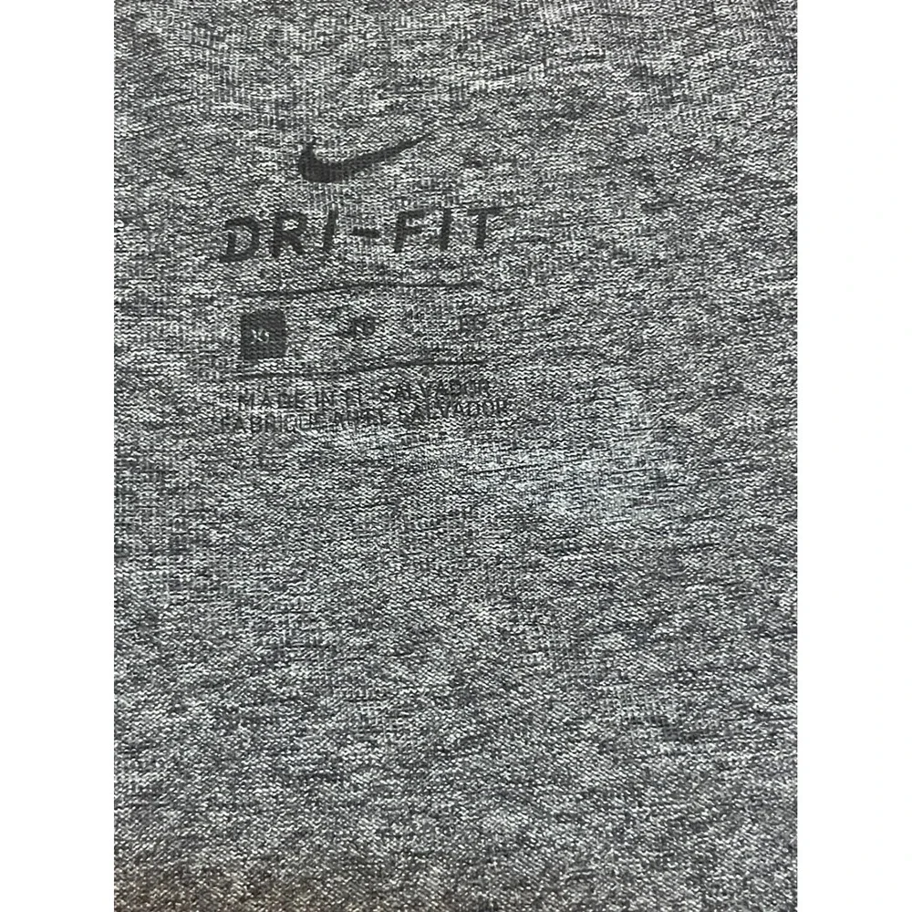 Nike Dri-FIT‎ Womens XL Gray Pink Graphic Logo Scoop Neck Short Sleeve T-Shirt